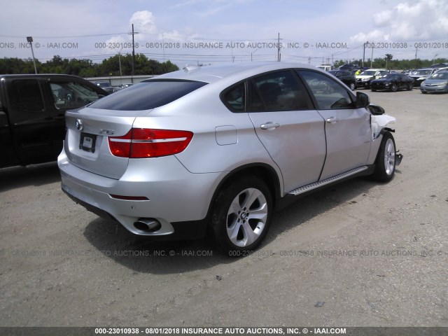5UXFG2C58CL779660 - 2012 BMW X6 XDRIVE35I SILVER photo 4