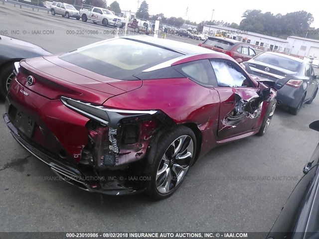 JTHHP5AYXJA000789 - 2018 LEXUS LC 500 RED photo 4