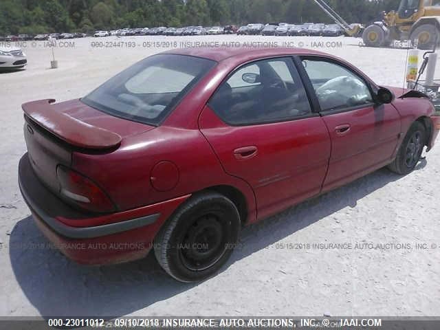 1B3ES67C9SD559269 - 1995 DODGE NEON SPORT RED photo 4