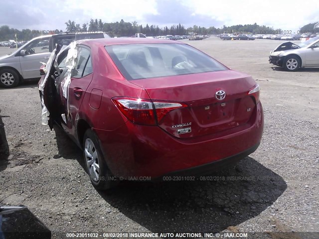 5YFBURHE8GP564903 - 2016 TOYOTA COROLLA L/LE/LE PLS/PRM/S/S PLS RED photo 3