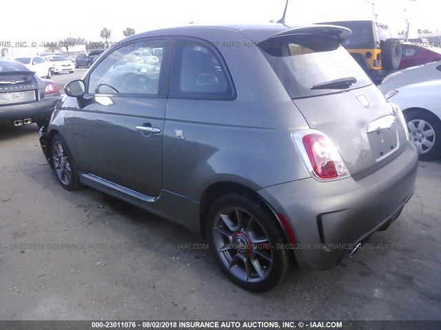 3C3CFFFH0DT753214 - 2013 FIAT 500 ABARTH GRAY photo 3