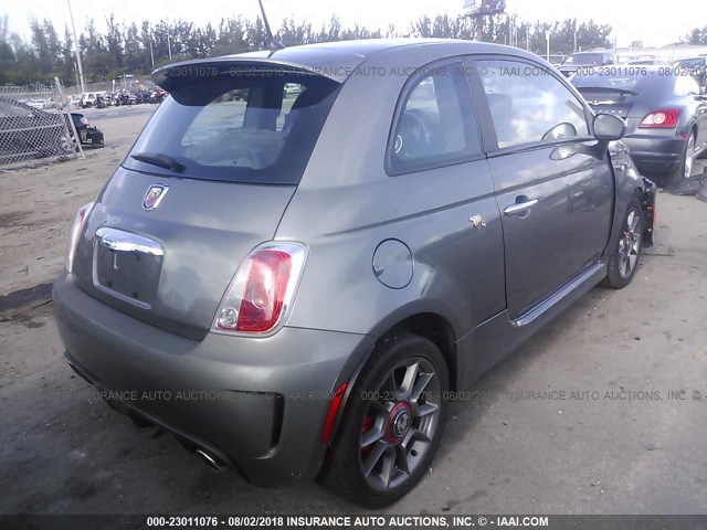 3C3CFFFH0DT753214 - 2013 FIAT 500 ABARTH GRAY photo 4