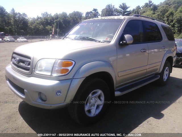 5TDBT44A72S073425 - 2002 TOYOTA SEQUOIA SR5 GOLD photo 2