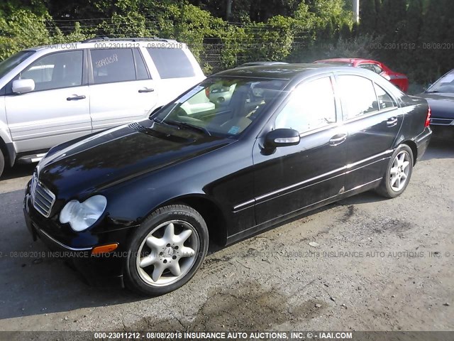 WDBRF81J04F479095 - 2004 MERCEDES-BENZ C 240 4MATIC BLACK photo 2