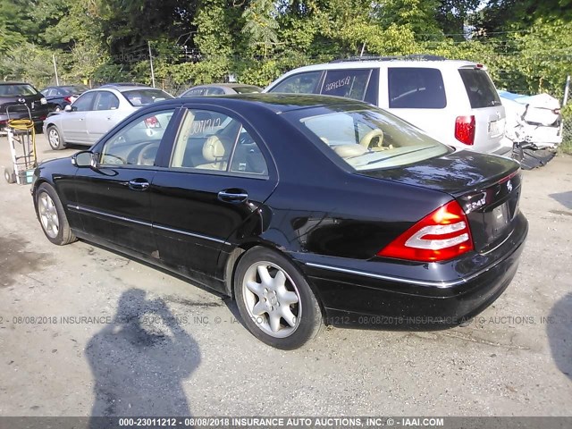 WDBRF81J04F479095 - 2004 MERCEDES-BENZ C 240 4MATIC BLACK photo 3