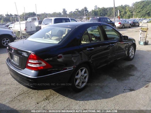 WDBRF81J04F479095 - 2004 MERCEDES-BENZ C 240 4MATIC BLACK photo 4