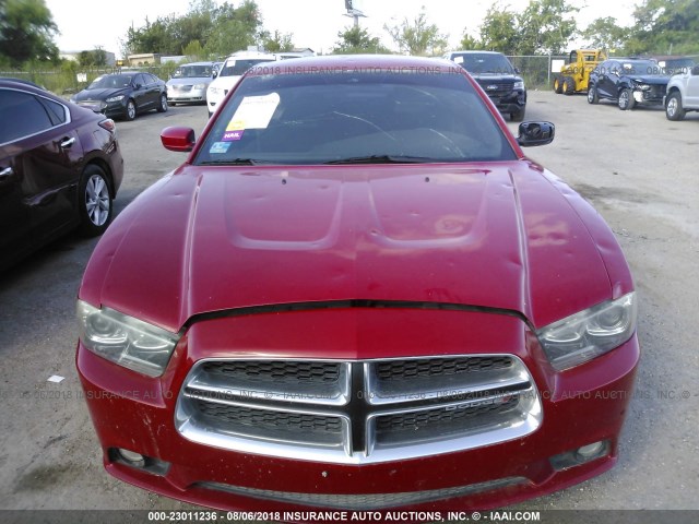 2C3CDXCT6DH537641 - 2013 DODGE CHARGER R/T RED photo 6