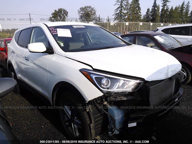 5NMZTDLB5JH072168 - 2018 HYUNDAI SANTA FE SPORT  WHITE photo 1