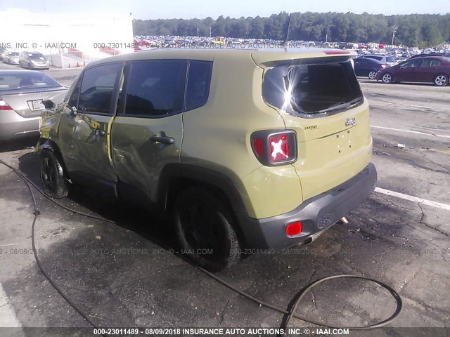 ZACCJAAT0FPB53471 - 2015 JEEP RENEGADE SPORT GREEN photo 3