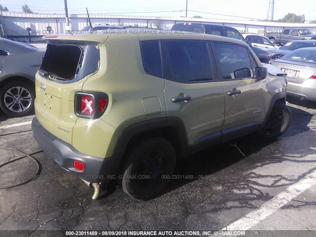 ZACCJAAT0FPB53471 - 2015 JEEP RENEGADE SPORT GREEN photo 4