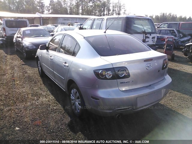 JM1BK12G681104050 - 2008 MAZDA 3 I SILVER photo 3