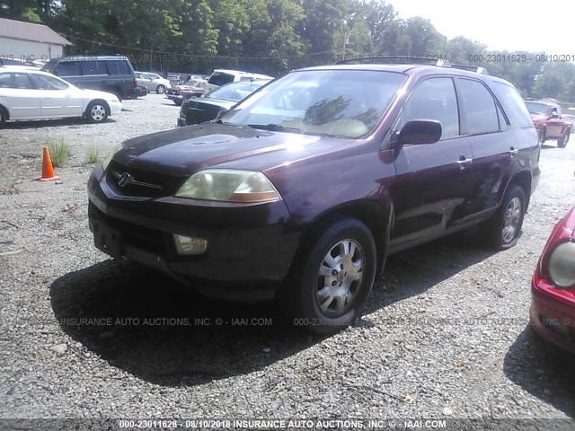 2HNYD18251H528112 - 2001 ACURA MDX MAROON photo 2