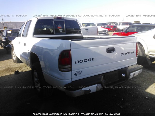 1D7HL38N14S688263 - 2004 DODGE DAKOTA QUAD SPORT WHITE photo 3