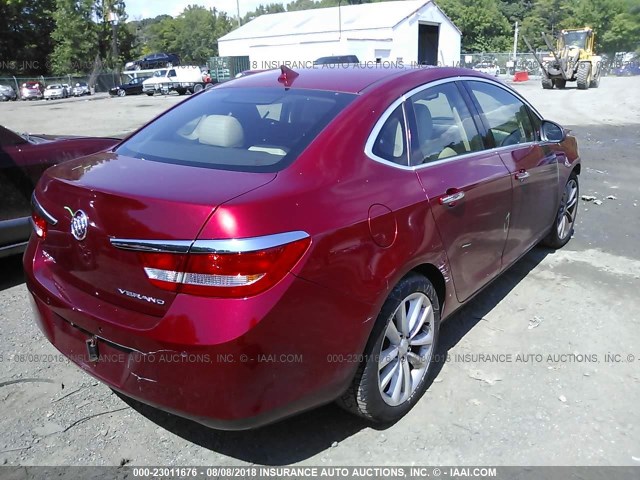 1G4PR5SK4C4126452 - 2012 BUICK VERANO CONVENIENCE RED photo 4