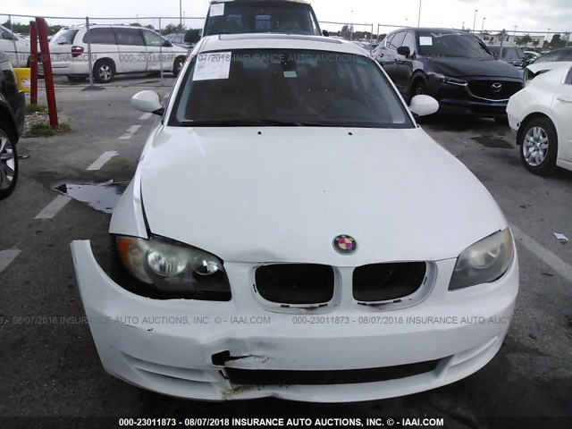 WBAUP73598VF09645 - 2008 BMW 128 I WHITE photo 6