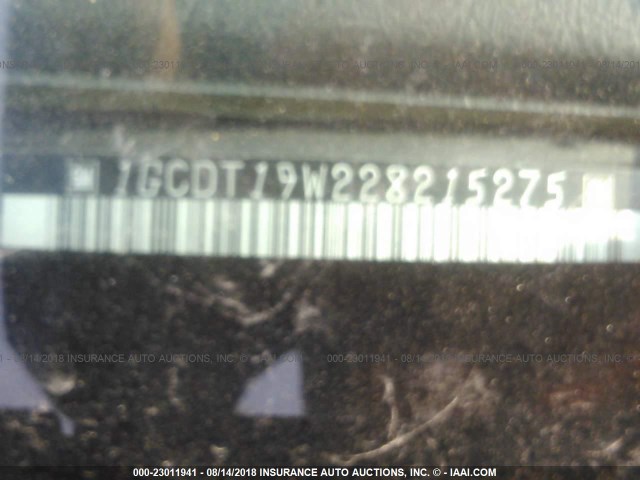 1GCDT19W228215275 - 2002 CHEVROLET S TRUCK S10 GRAY photo 9