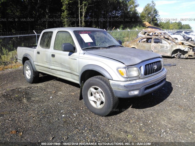 5TEGN92N12Z132054 - 2002 TOYOTA TACOMA DOUBLE CAB PRERUNNER GRAY photo 1