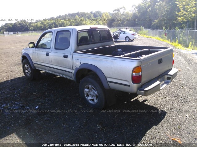 5TEGN92N12Z132054 - 2002 TOYOTA TACOMA DOUBLE CAB PRERUNNER GRAY photo 3