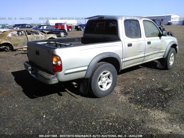 5TEGN92N12Z132054 - 2002 TOYOTA TACOMA DOUBLE CAB PRERUNNER GRAY photo 4