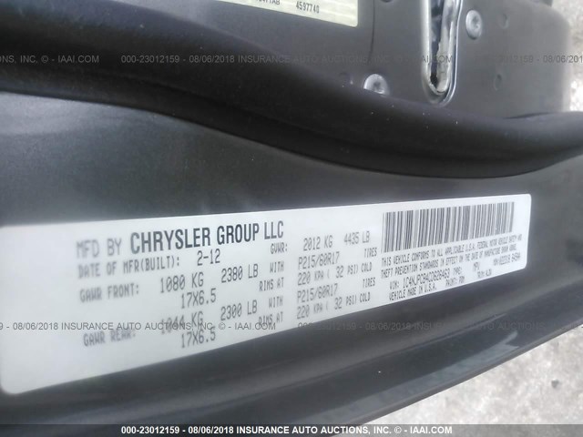 1C4NJPCB4CD626463 - 2012 JEEP PATRIOT LIMITED GRAY photo 9