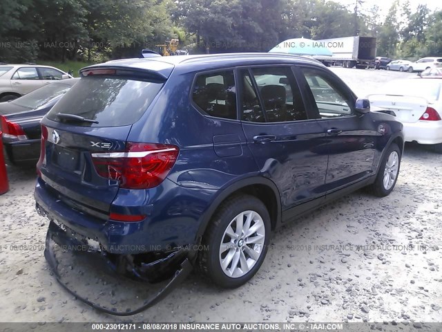 5UXWY3C51F0E95816 - 2015 BMW X3 XDRIVE28D BLUE photo 4