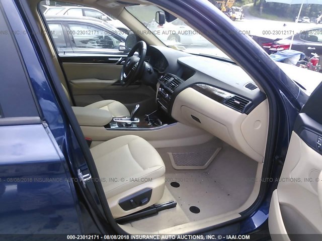 5UXWY3C51F0E95816 - 2015 BMW X3 XDRIVE28D BLUE photo 5