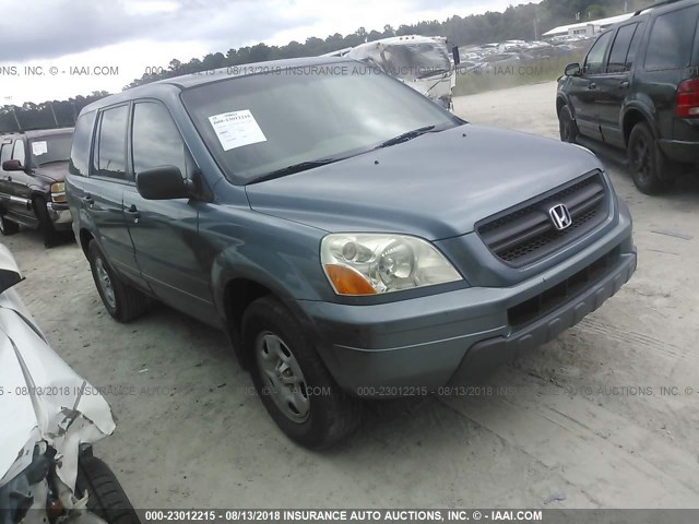 2HKYF18135H571898 - 2005 HONDA PILOT LX BLUE photo 1