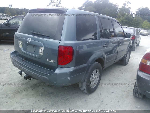 2HKYF18135H571898 - 2005 HONDA PILOT LX BLUE photo 4