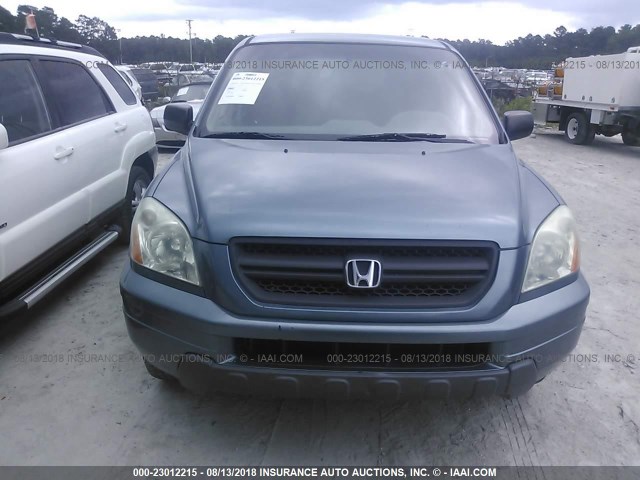 2HKYF18135H571898 - 2005 HONDA PILOT LX BLUE photo 6