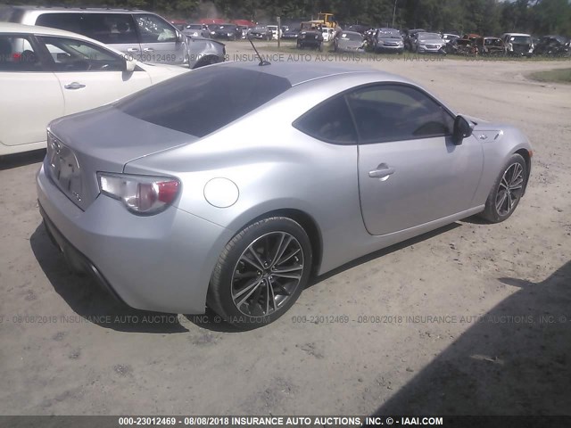 JF1ZNAA16D2712826 - 2013 TOYOTA SCION FR-S SILVER photo 4