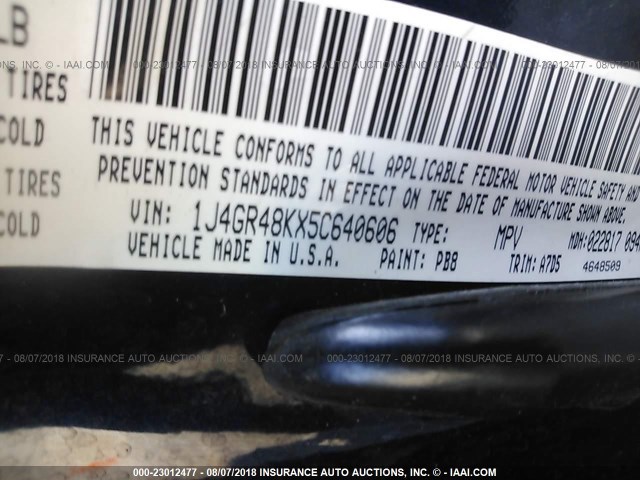1J4GR48KX5C640606 - 2005 JEEP GRAND CHEROKEE LAREDO/COLUMBIA/FREEDOM 蓝色 照片 9