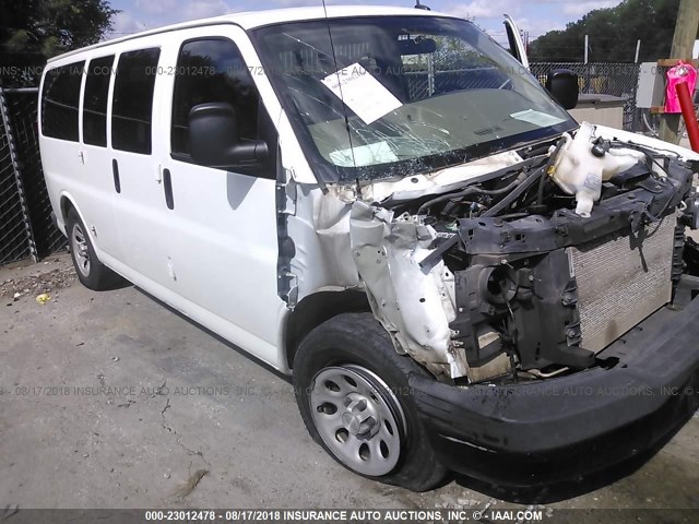 1GNSHBF43E1199383 - 2014 CHEVROLET EXPRESS G1500 LS WHITE photo 1