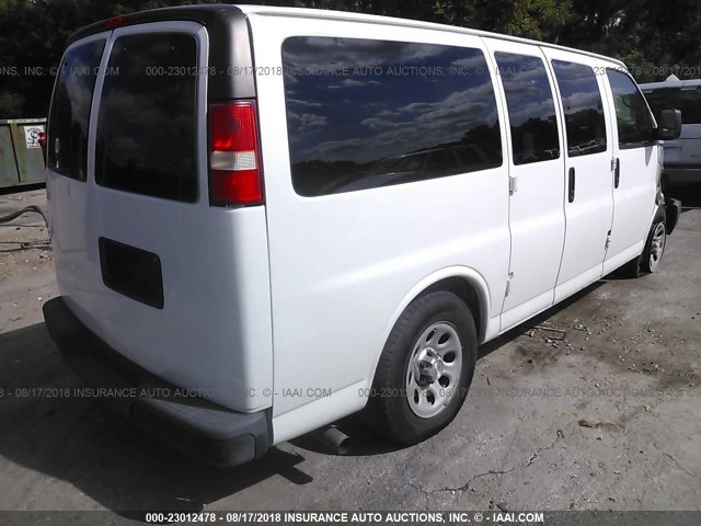 1GNSHBF43E1199383 - 2014 CHEVROLET EXPRESS G1500 LS WHITE photo 4