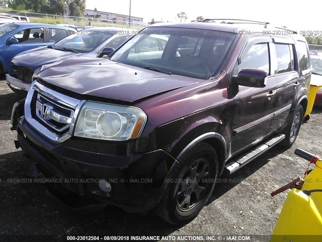 5FNYF48819B022171 - 2009 HONDA PILOT TOURING RED photo 2