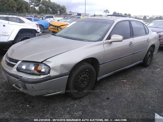 2G1WF52E339296682 - 2003 CHEVROLET IMPALA GOLD photo 2