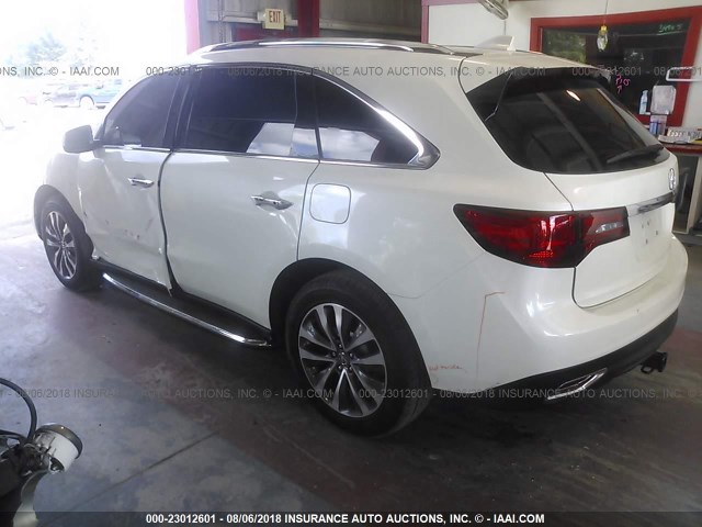 5FRYD4H45GB001452 - 2016 ACURA MDX TECHNOLOGY WHITE photo 3