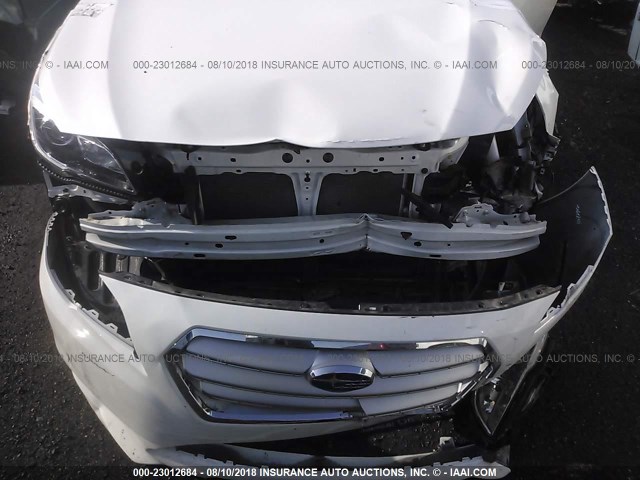 4S3BNAC61F3031443 - 2015 SUBARU LEGACY 2.5I PREMIUM WHITE photo 6