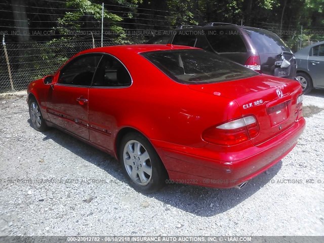 WDBLJ65G91F171751 - 2001 MERCEDES-BENZ CLK 320 RED photo 3