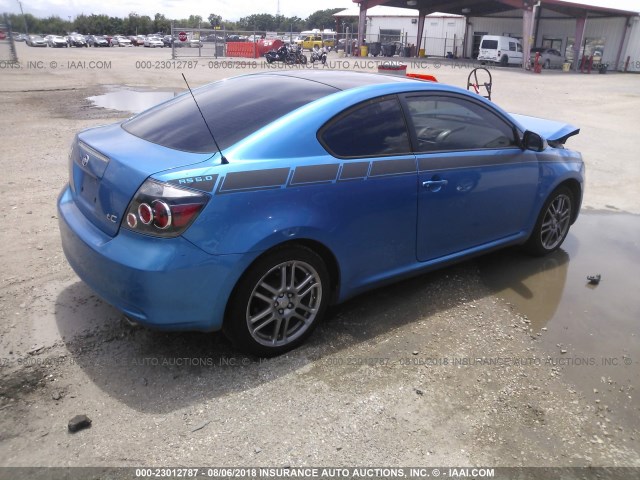 JTKDE3B7XA0317499 - 2010 TOYOTA SCION TC BLUE photo 4