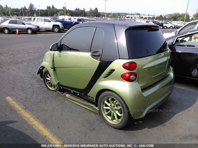 WMEEJ3BAXCK522235 - 2012 SMART FORTWO PURE/PASSION GREEN photo 3