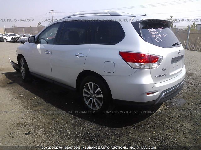 5N1AR2MM7DC621948 - 2013 NISSAN PATHFINDER S/SV/SL/PLATINUM SILVER photo 3