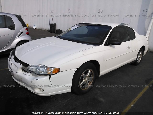 2G1WW12E049273693 - 2004 CHEVROLET MONTE CARLO LS WHITE photo 2