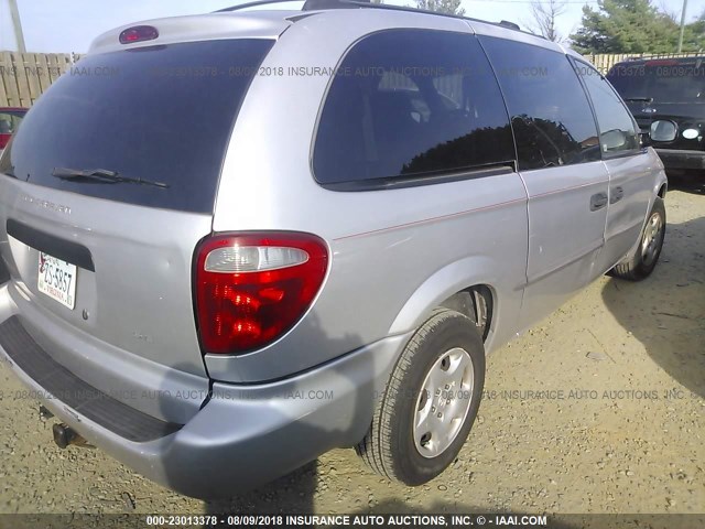 1B4GP24352B685966 - 2002 DODGE GRAND CARAVAN SE SILVER photo 4