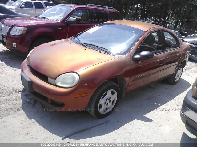 1B3ES46C31D196178 - 2001 DODGE NEON SE/ES ORANGE photo 2