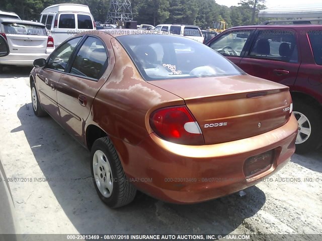 1B3ES46C31D196178 - 2001 DODGE NEON SE/ES ORANGE photo 3