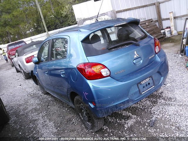 ML32A3HJXFH001870 - 2015 MITSUBISHI MIRAGE DE BLUE photo 3