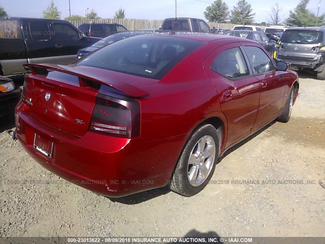 2B3KA53H78H156842 - 2008 DODGE CHARGER R/T RED photo 4
