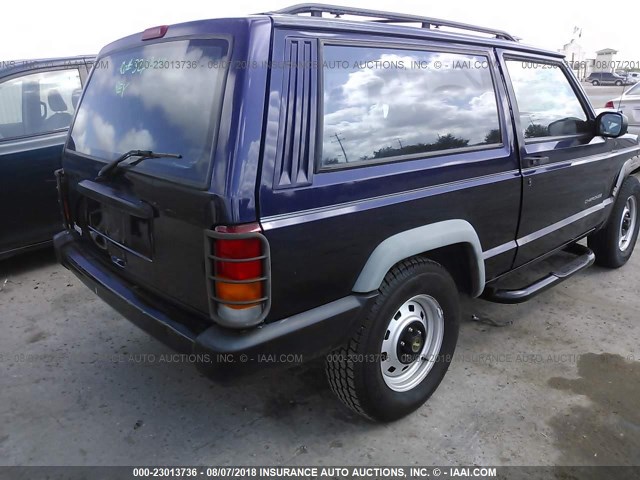 1J4FT27P1WL151320 - 1998 JEEP CHEROKEE SE BLUE photo 4