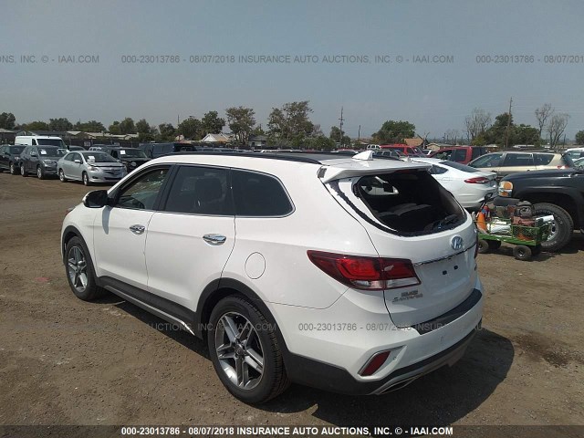 KM8SRDHF8JU265527 - 2018 HYUNDAI SANTA FE SE/LIMITED WHITE photo 3