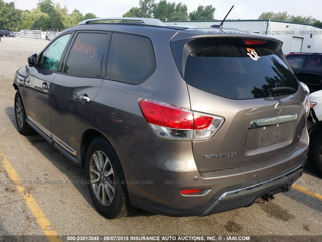 5N1AR2MN4DC605604 - 2013 NISSAN PATHFINDER S/SV/SL/PLATINUM TEAL photo 3